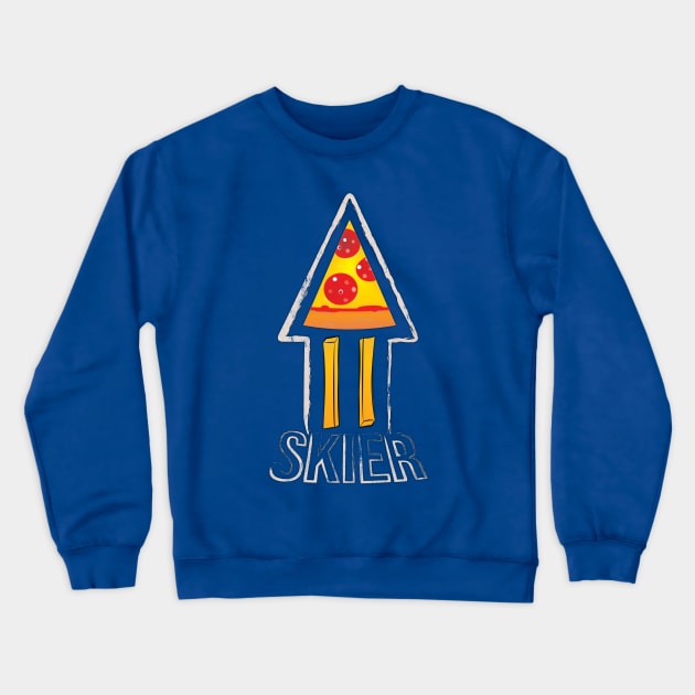 Pizza - French Fry - Skier Crewneck Sweatshirt by PixelSamuel